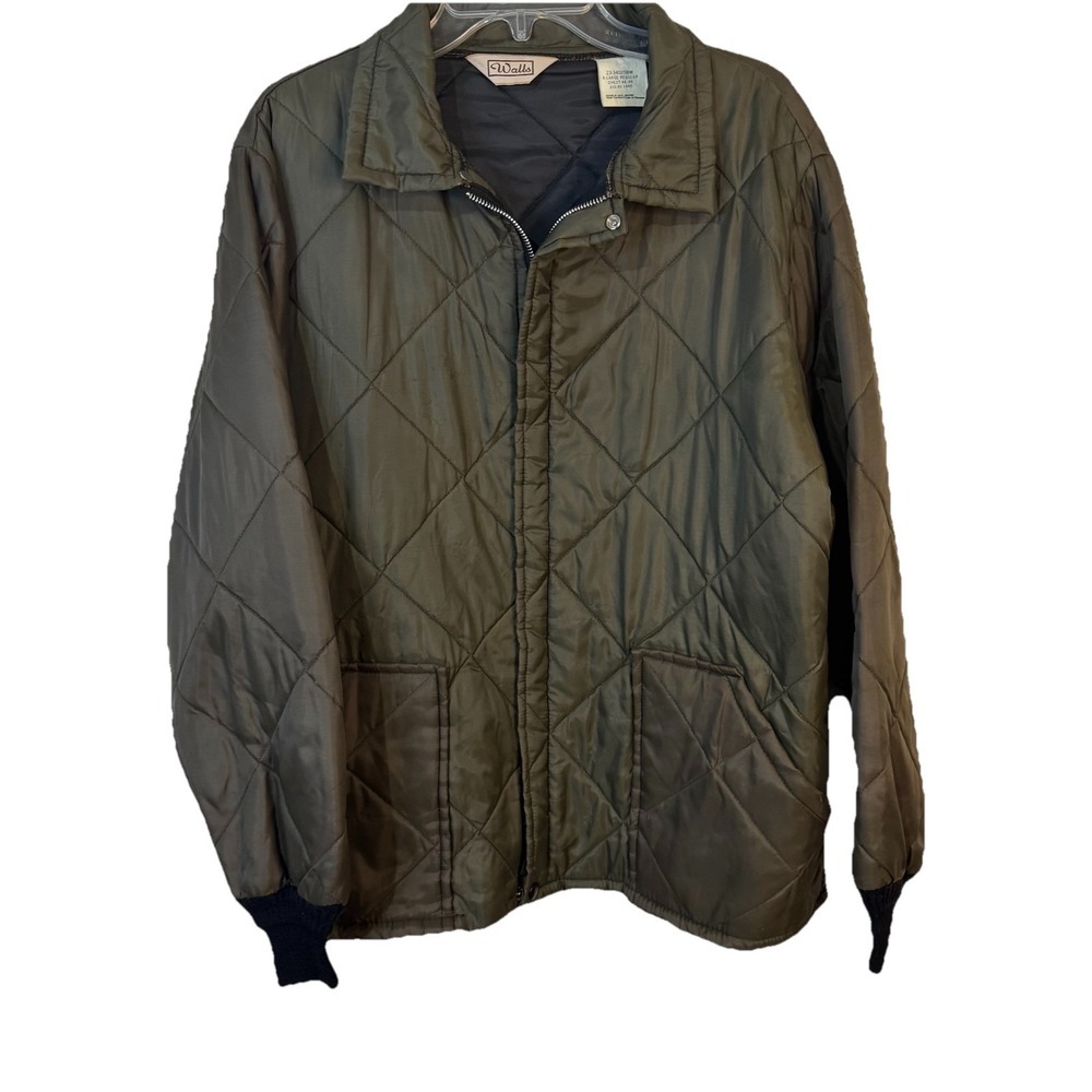 Vintage Walls Quilted Lightweight Brown Zip Up Jacket Size XL 47-48